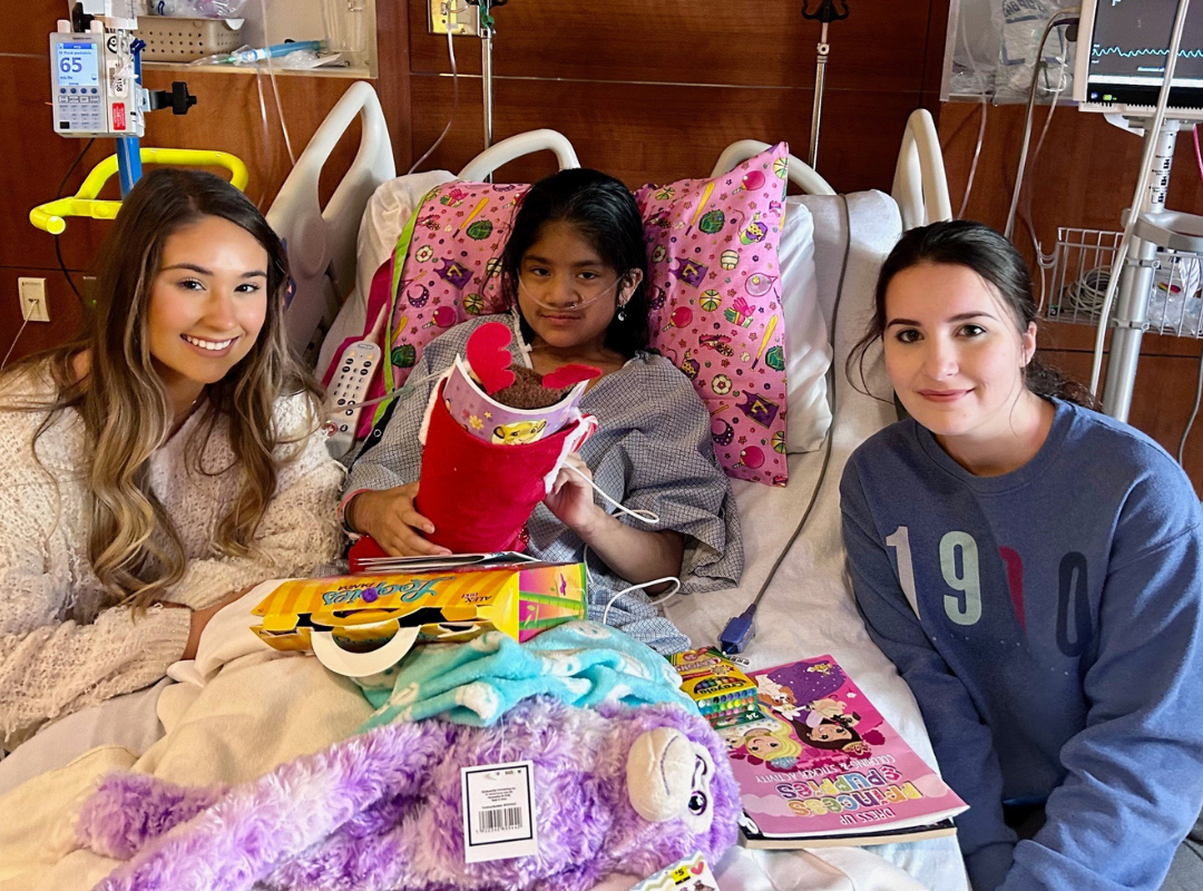 Nursing Students deliver stockings full of goodies to pediatric patients at Southeast Georgia Health System