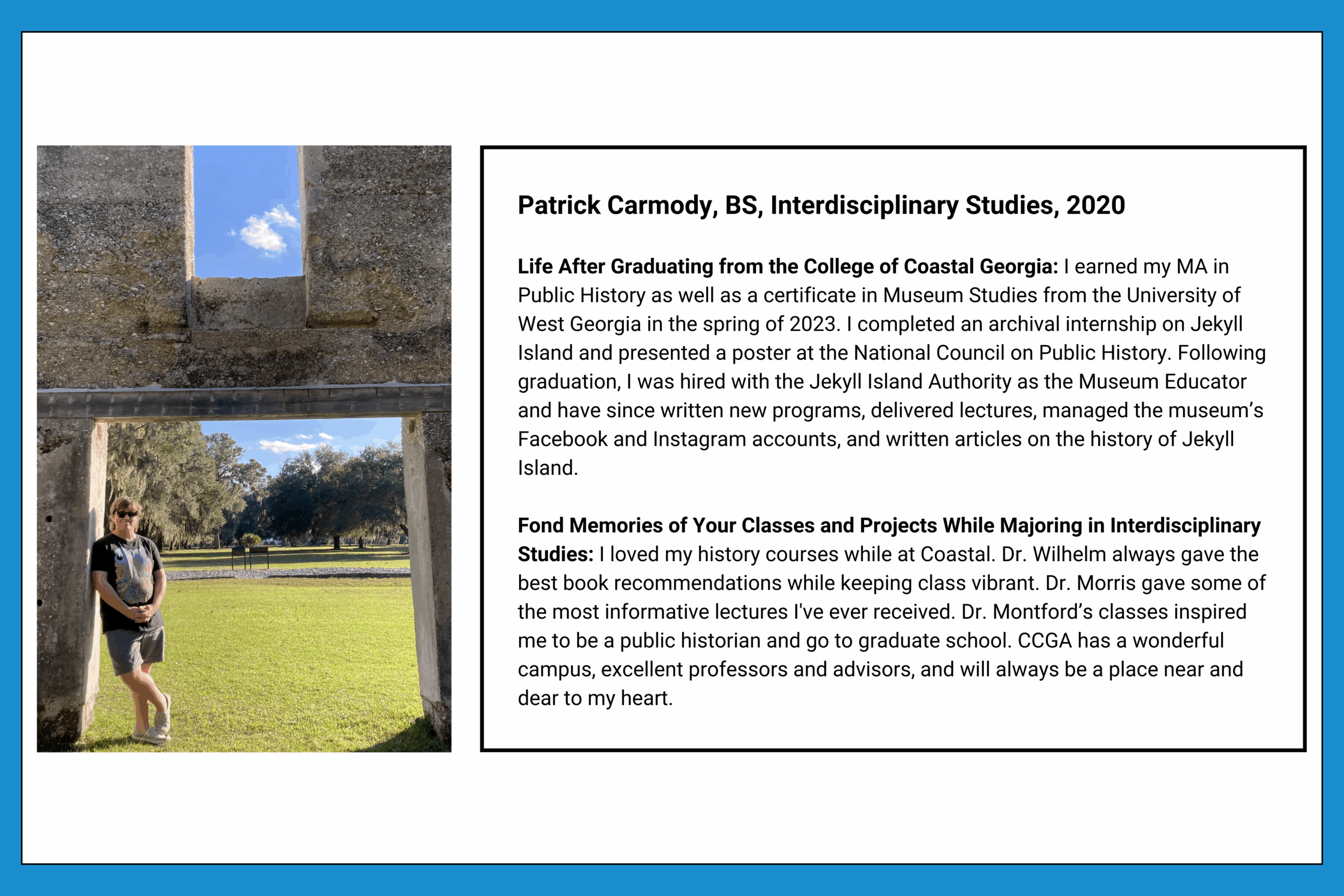 Patrick Carmody, Interdisciplinary Studies