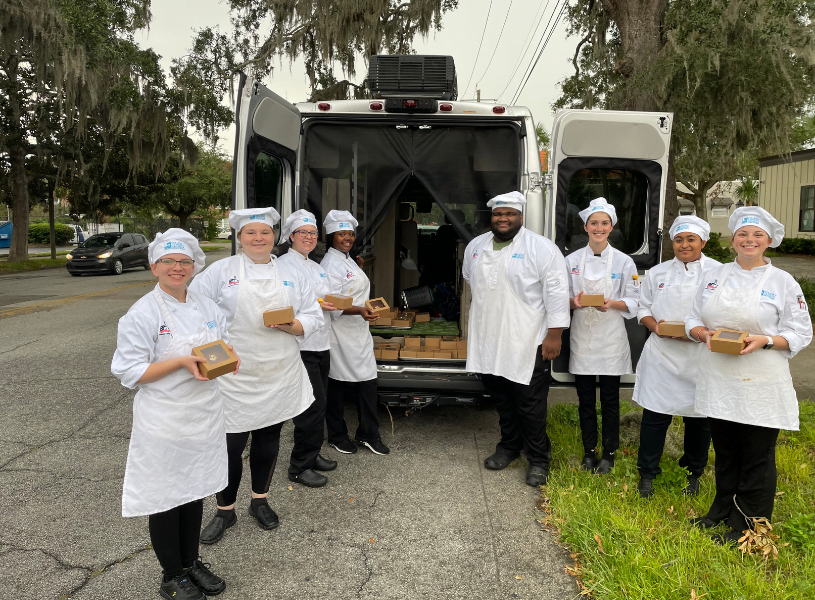 Culinary students made 70 mini honey cakes for the Brunswick Temple Beth Tefilloh for Rosh Hashanah
