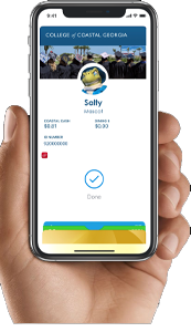 Hand holding an iPhone