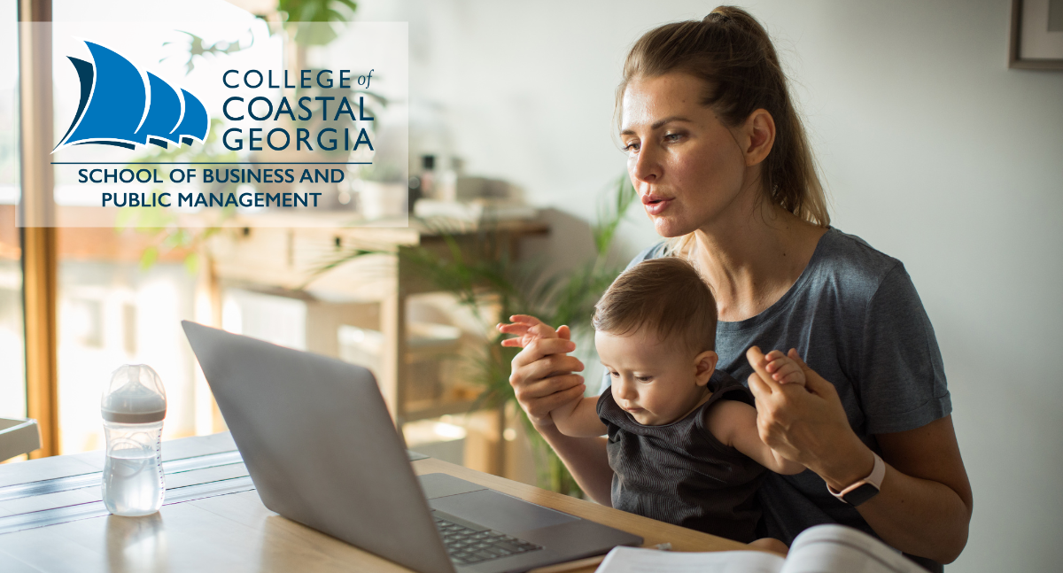 Student doing coursework online