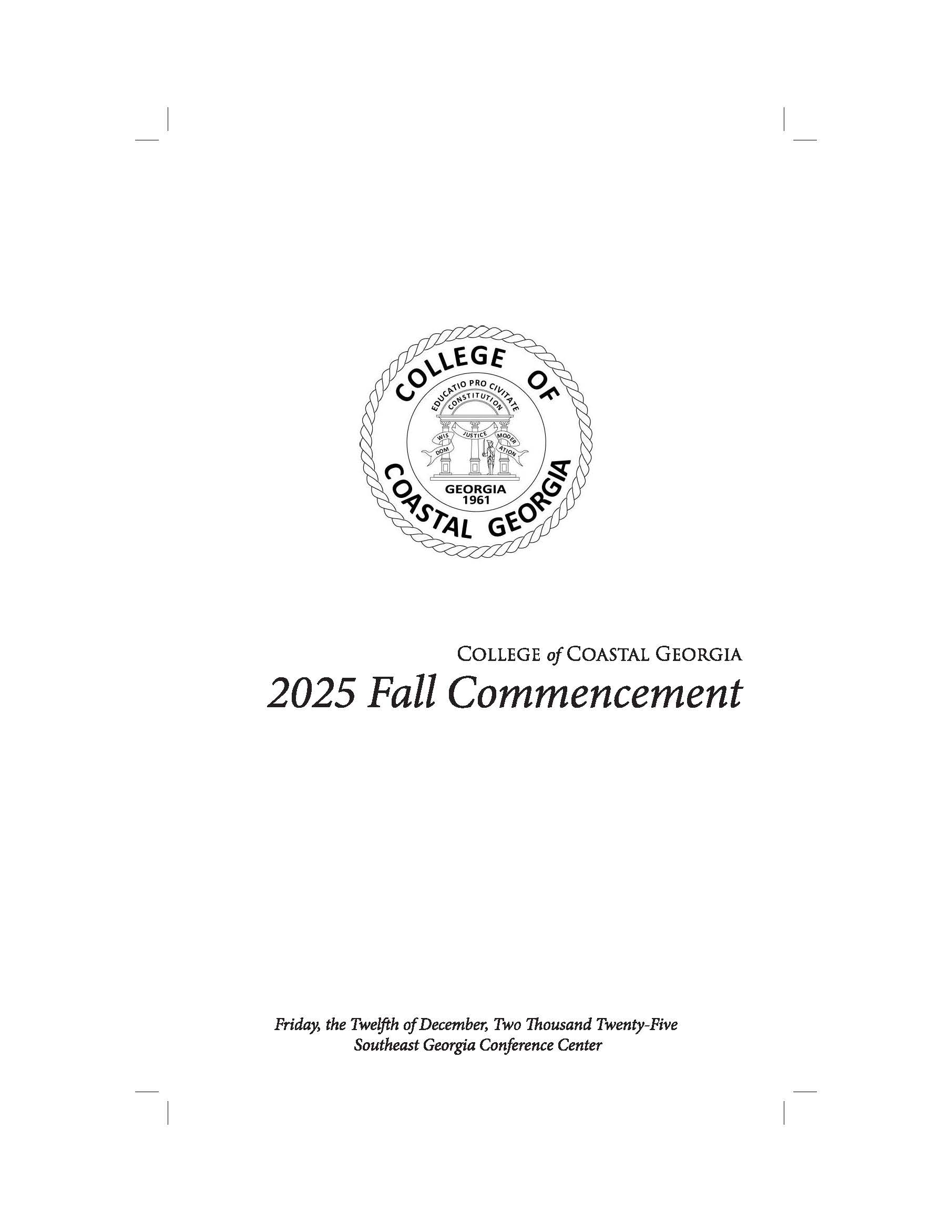 Fall 2025 Commencement at the College of Coastal Georgia