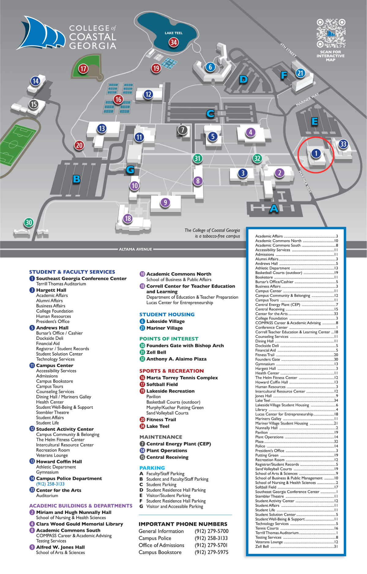 conference center circled on map